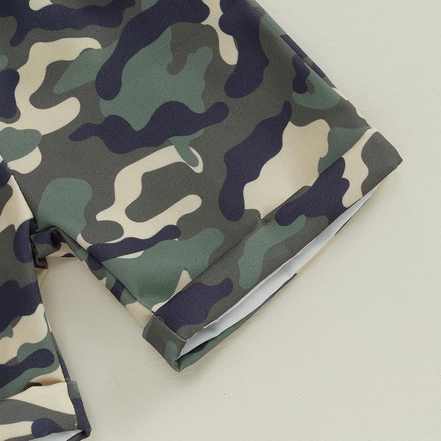 wdehow Toddler Kids Baby Boy Summer Clothes Sets 1T 2T 3T 4T 5T Letter Print Short Sleeve Tops Camouflage Shorts Outfits