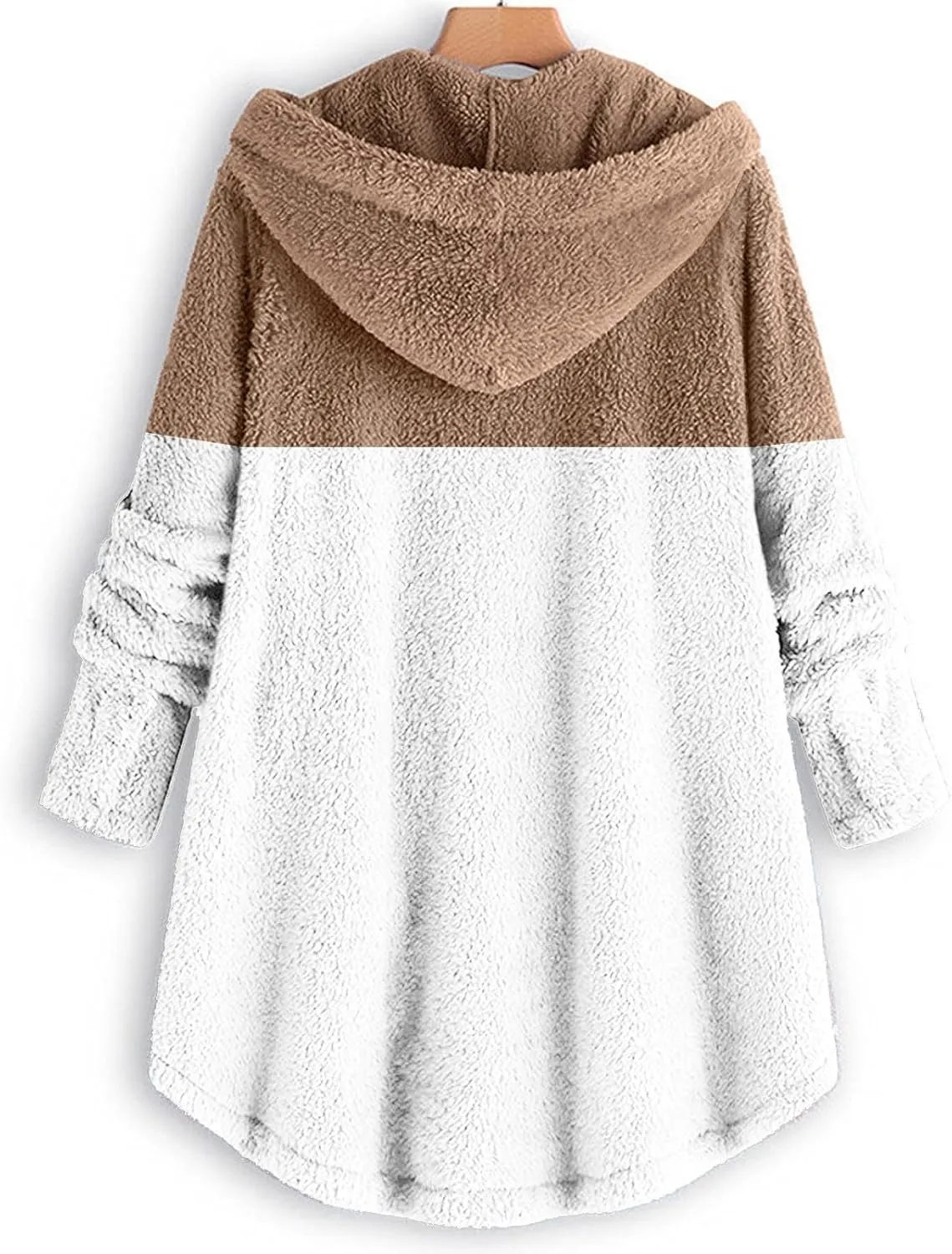 Women Fleece Lined Pajama Tops with Hood Winter Warm Sherpa Thermal Underwear Cute Button Cardigan Coat Loungewear