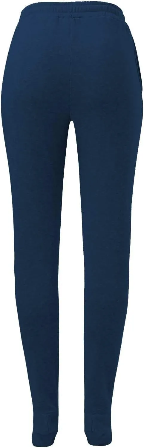 Women Footed Sweatpants Sherpa Fleece Lined Drawstring Pants Winter Soft Warm Nightwear Loungewear Solid Footed Loose Pajamas