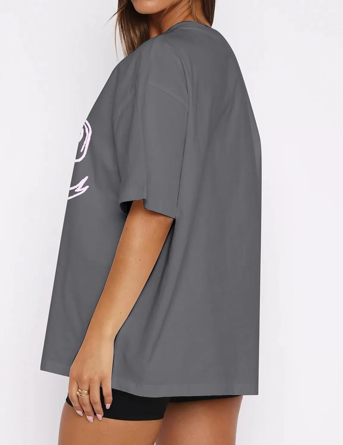 Women Oversized Bow T Shirts Short Sleeve Crewneck Graphic Tee Shirts Cute Bow Shirts Casual Basic Aesthetic Tee Tops