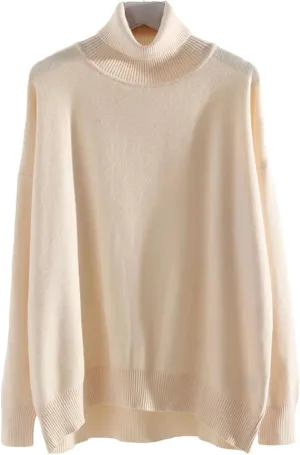 Women Oversized Turtleneck Sweater Oversized Pullovers Loose Tops Jumpers Warm Sweaters
