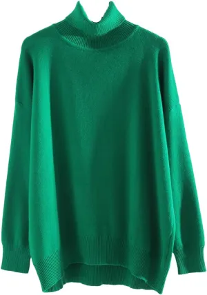 Women Oversized Turtleneck Sweater Oversized Pullovers Loose Tops Jumpers Warm Sweaters