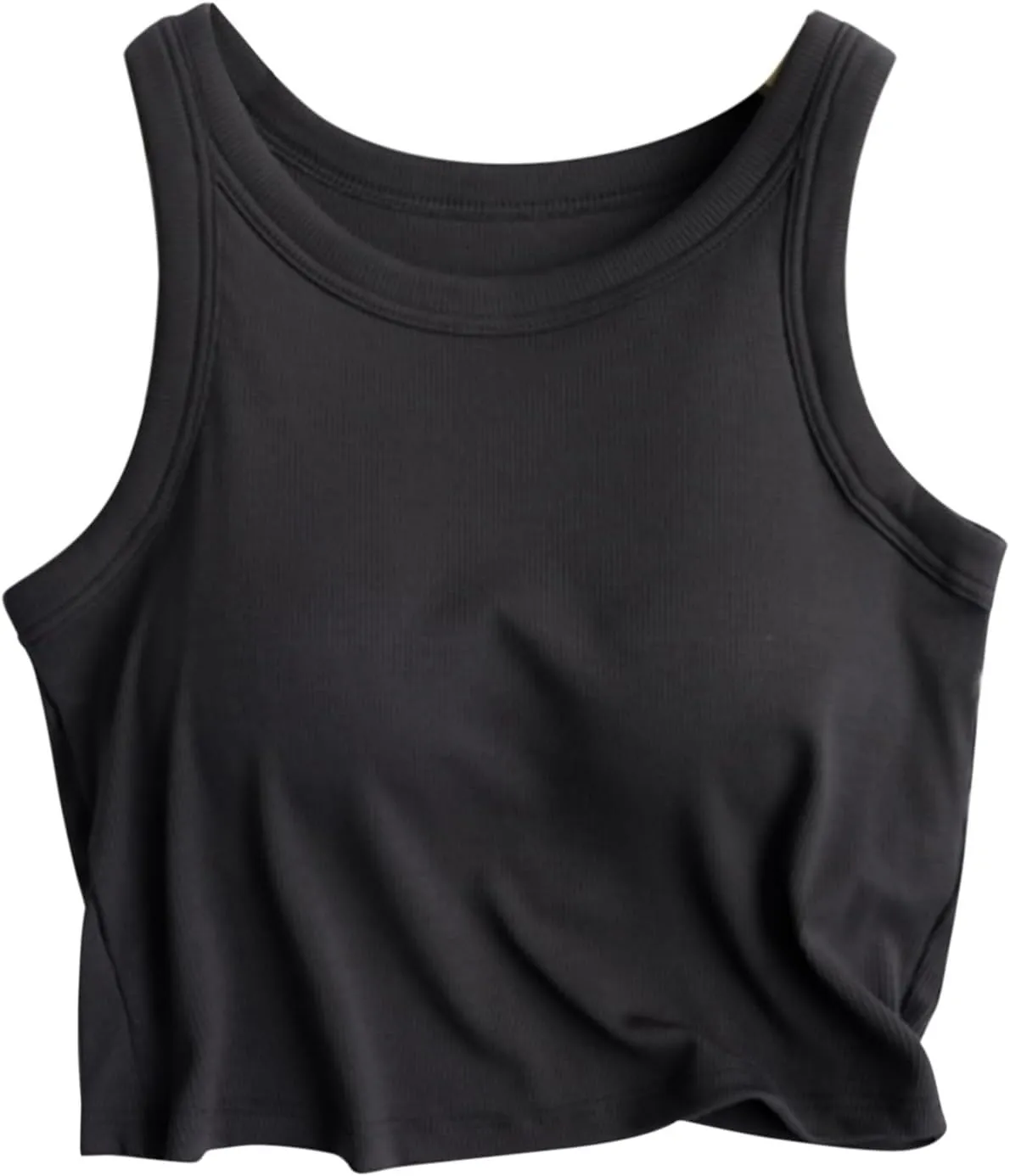 Women Rib Tank Tops with Built in Bras Summer Solid Yoga Camisoles for Fitness Workout Outfits Undershirts Cami Tops