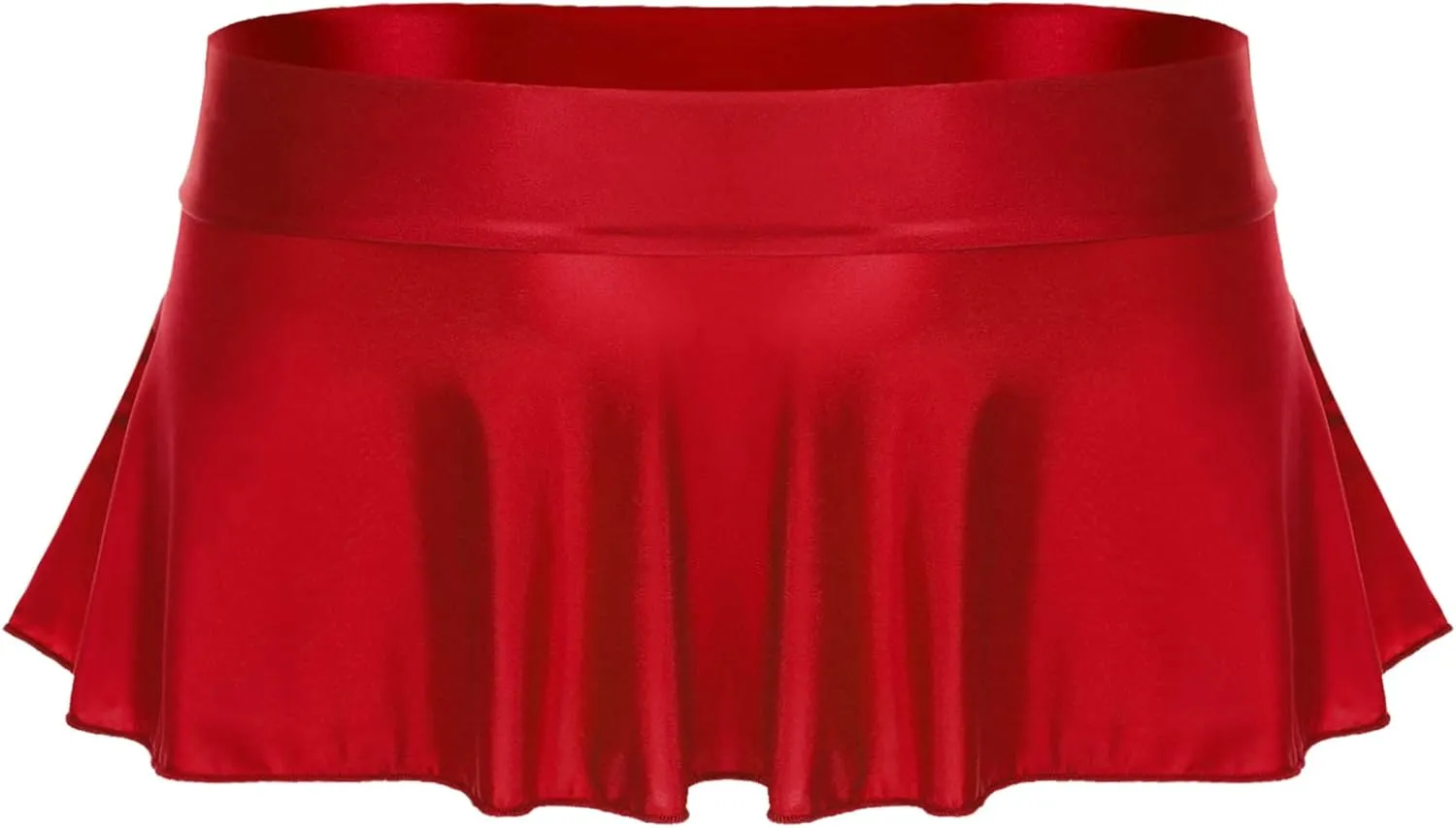Women Shiny Glossy Micro Pleated Mini Skirt Low Waist Flirty Role Play Ruffle Short Miniskirt