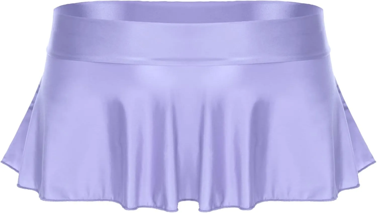 Women Shiny Glossy Micro Pleated Mini Skirt Low Waist Flirty Role Play Ruffle Short Miniskirt