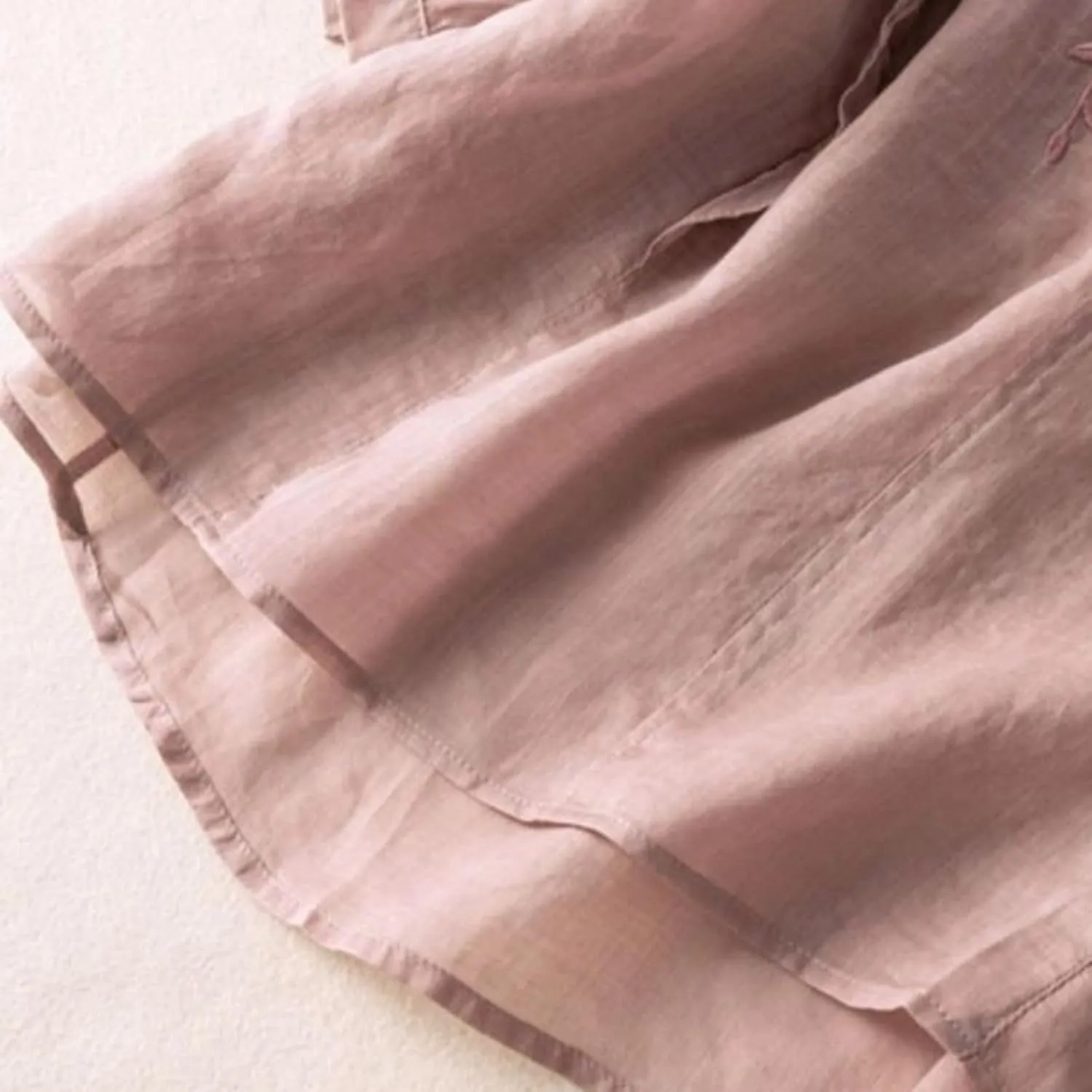 Women Summer Cotton Linen Tops Plus Size Crop Sleeve Trendy Baggy Tshirt Embroidery Shirts Casual Work Ladies Blouse
