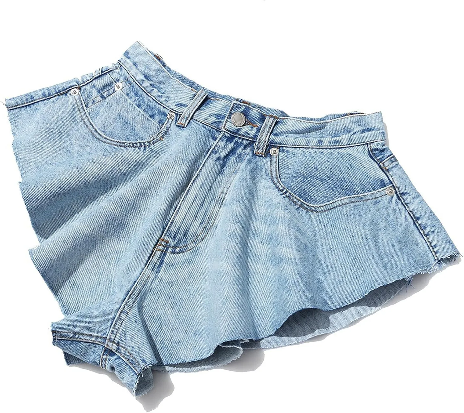 Women Summer Sexy Denim Shorts High Waisted Stretchy Hot Short Shorts with Pockets Clubwear