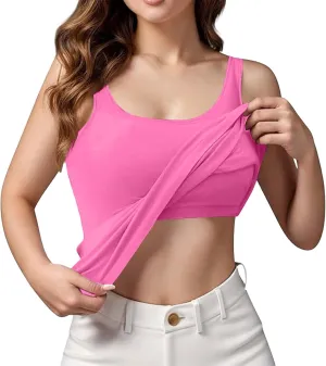Women Tank Tops Shelf Bra Summer Basic Padded Yoga Camisoles for Casual Fitness Workout Outfits Undershirts Cami