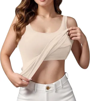 Women Tank Tops Shelf Bra Summer Basic Padded Yoga Camisoles for Casual Fitness Workout Outfits Undershirts Cami