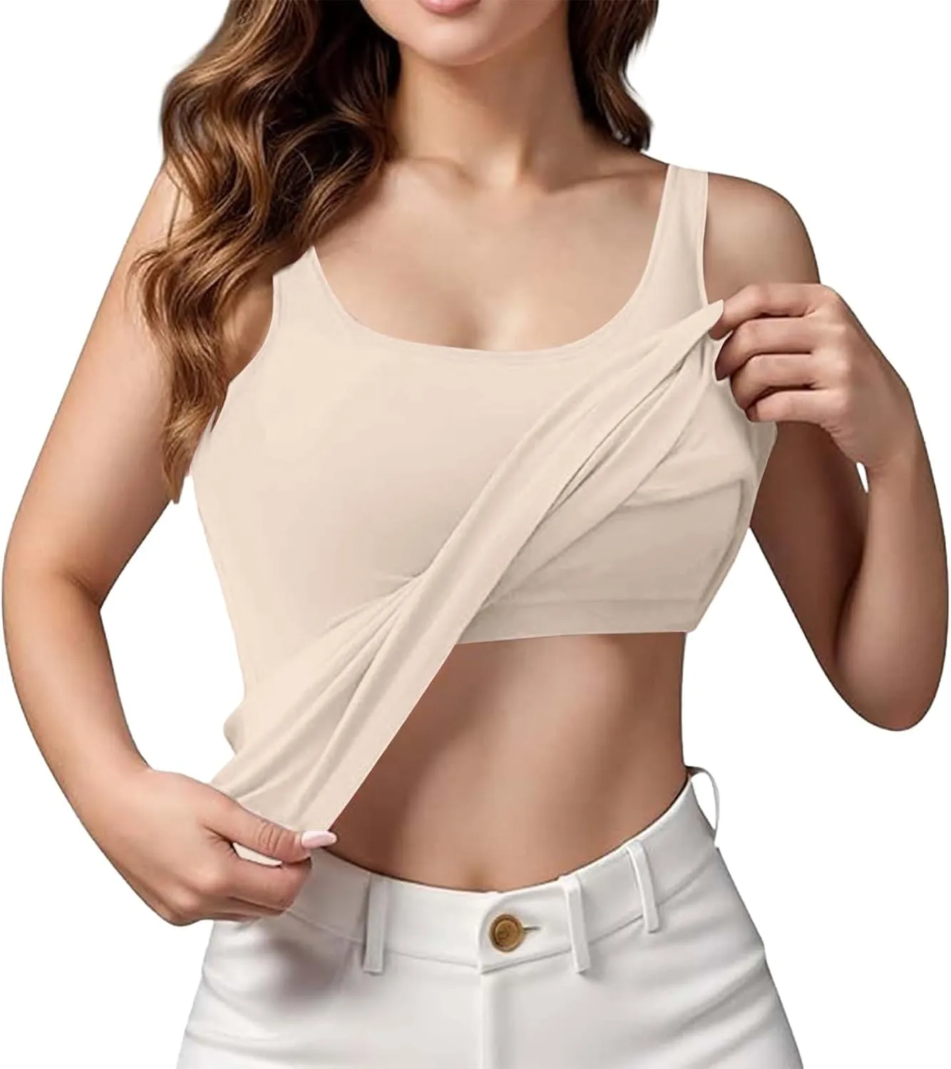 Women Tank Tops Shelf Bra Summer Basic Padded Yoga Camisoles for Casual Fitness Workout Outfits Undershirts Cami