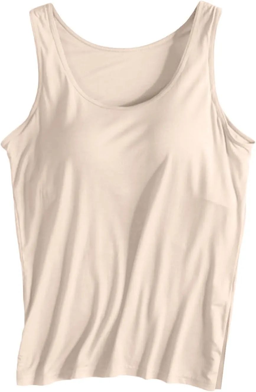 Women Tank Tops Shelf Bra Summer Basic Padded Yoga Camisoles for Casual Fitness Workout Outfits Undershirts Cami