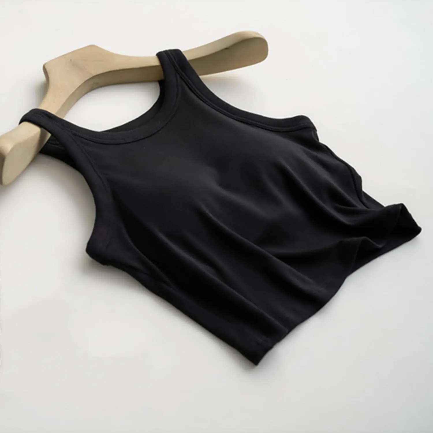 Women Tank Tops Shelf Bra Summer Cotton Basic Padded Yoga Rib Camisoles for Casual Workout Outfits Undershirts Cami