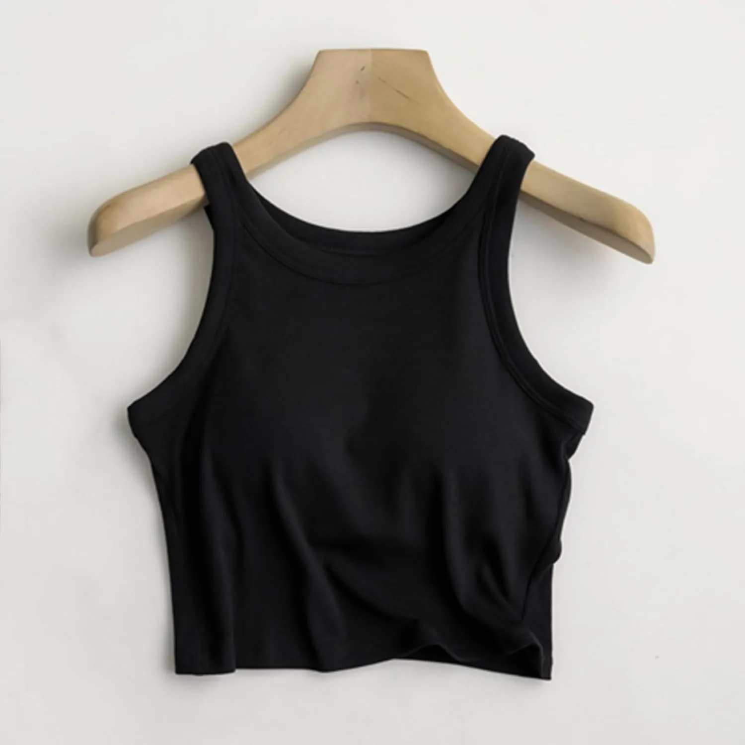 Women Tank Tops Shelf Bra Summer Cotton Basic Padded Yoga Rib Camisoles for Casual Workout Outfits Undershirts Cami