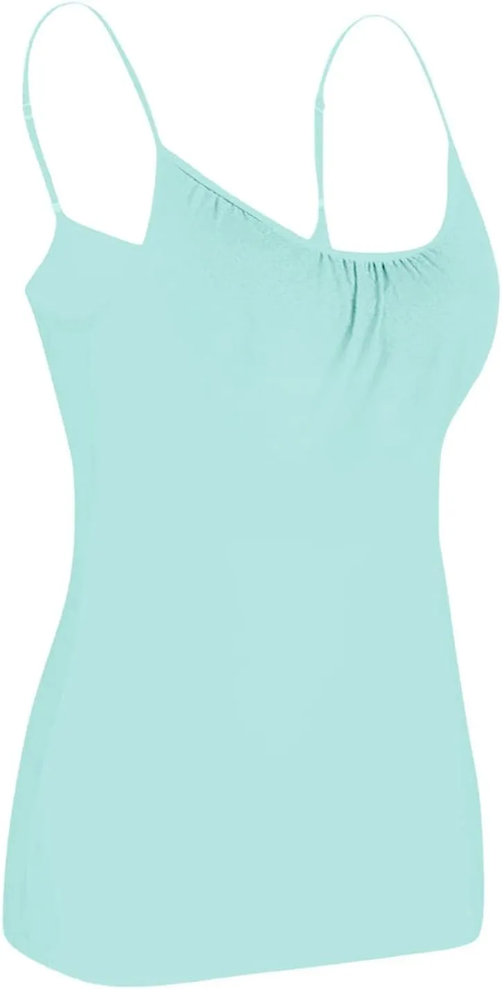 Women Tank Tops Shelf Bra Summer Cotton Yoga Adjustable Spaghetti Strap Camisoles for Workout Outfits Undershirts Cami