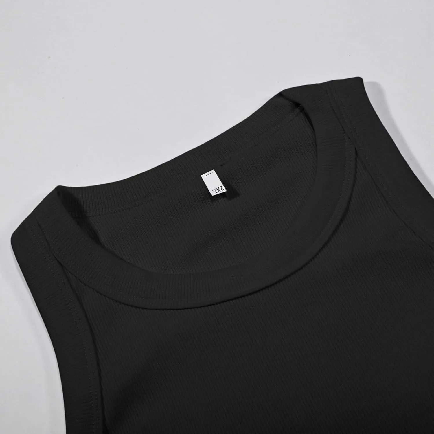 Women Tank Tops Shelf Bra Summer Round Neck Padded Rib Camisoles for Casual Yoga Workout Outfits Undershirts Cami
