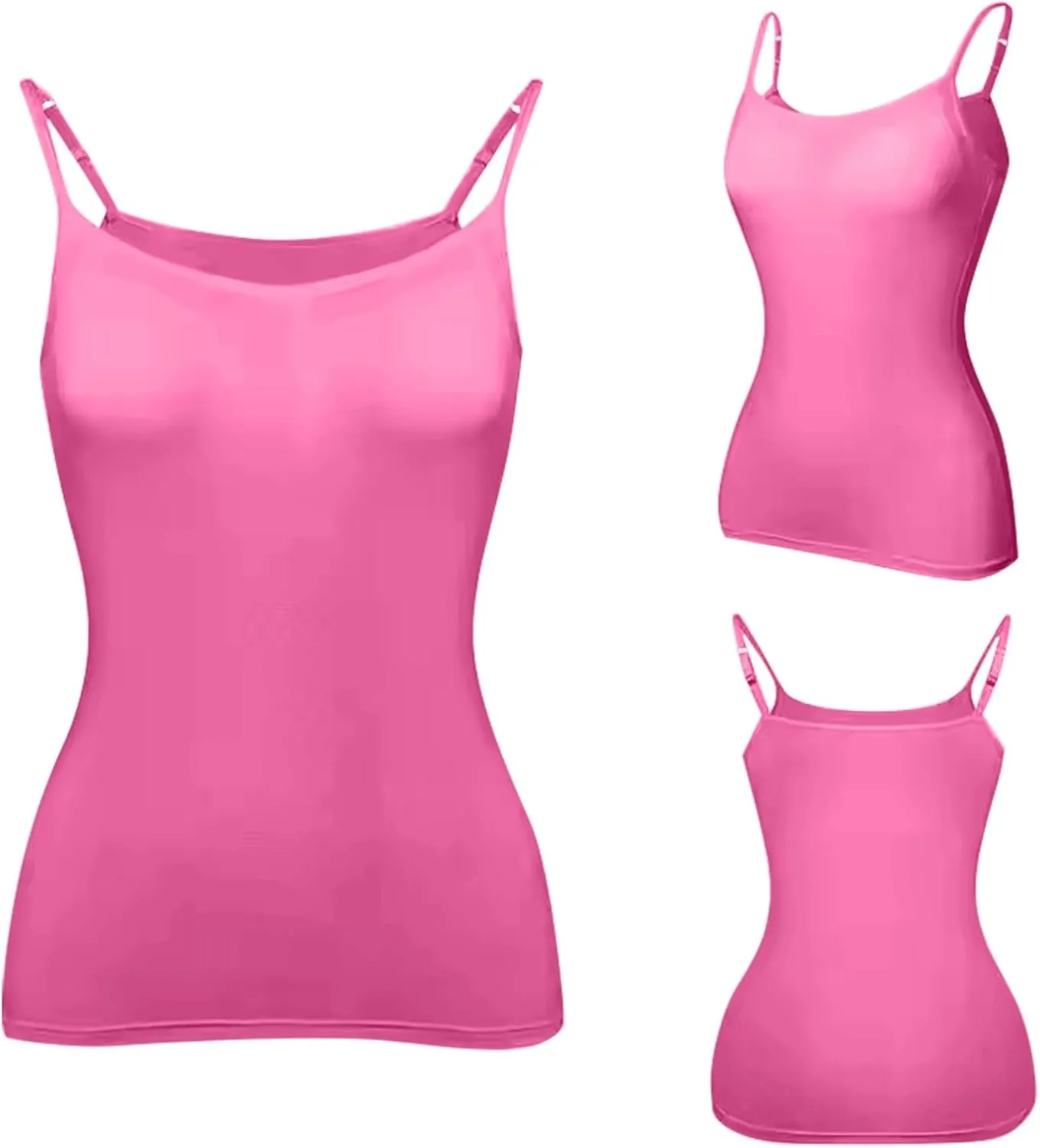 Women Tank Tops with Built in Bras Cotton Shelf Bra Camisoles Adjustable Spaghetti Strap Tank Tops Basic Layer Cami