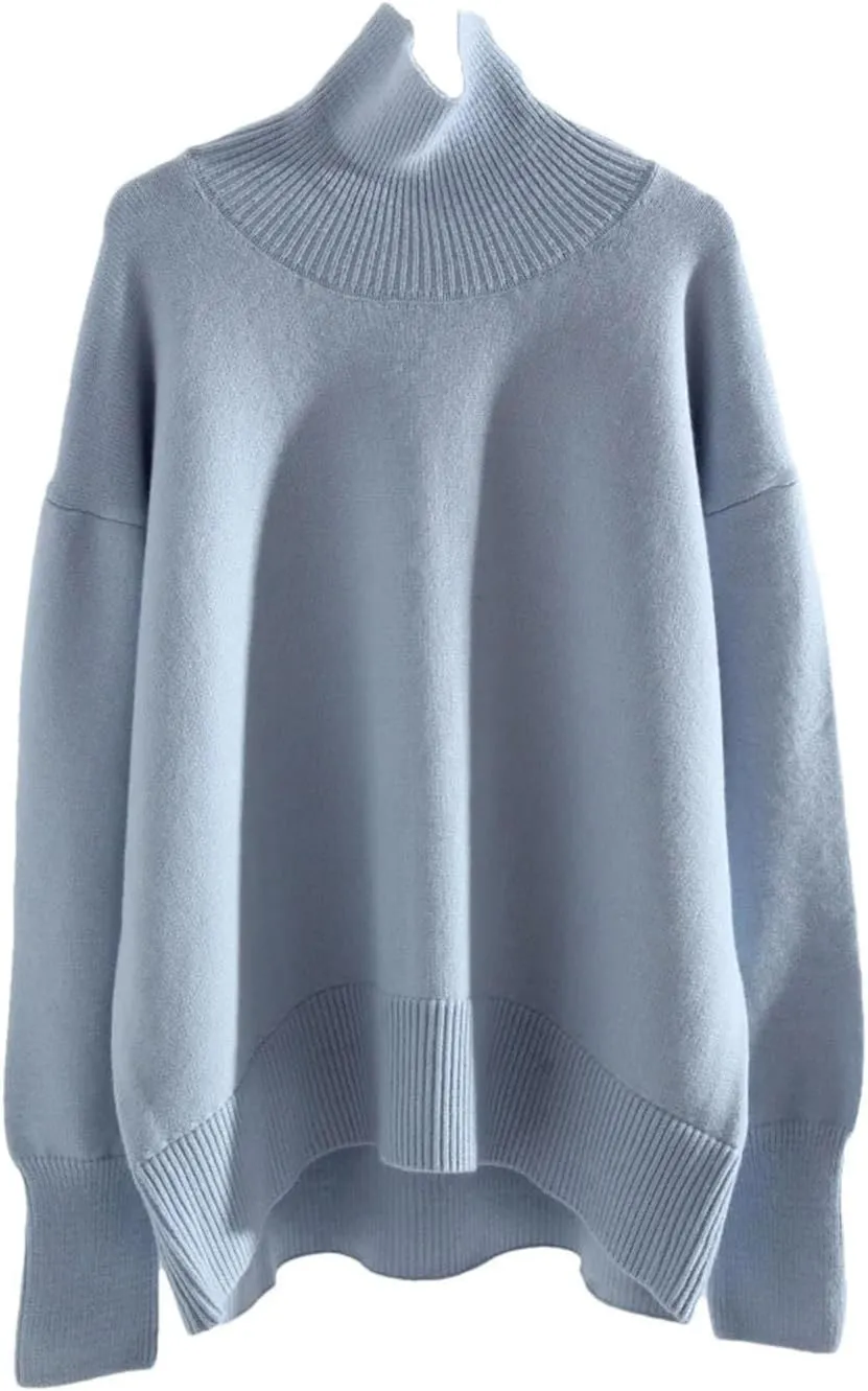 Women Thick Winter Sweaters Pullovers Warm Knit Tops Oversized Turtleneck Sweater