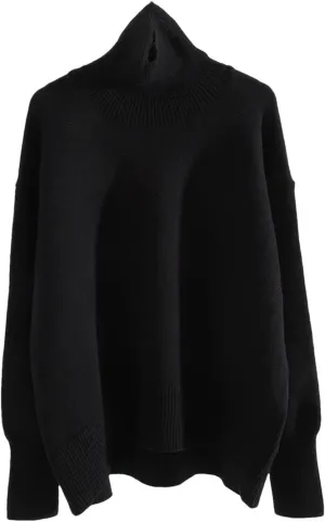 Women Thick Winter Sweaters Pullovers Warm Knit Tops Oversized Turtleneck Sweater