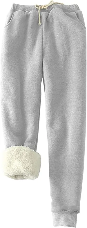 Women Warm Winter Pants Plus Size Fleece Joggers Sherpa Lined Sweatpants Athletic Workout Pants Thick Casual Trousers