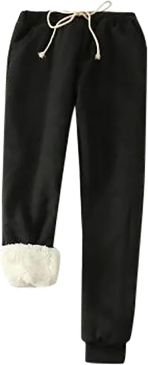 Women Warm Winter Pants Plus Size Fleece Joggers Sherpa Lined Sweatpants Athletic Workout Pants Thick Casual Trousers