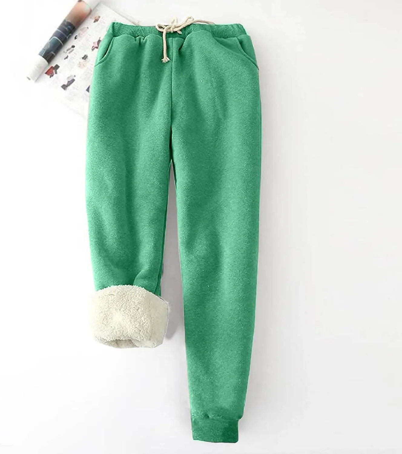 Women Warm Winter Pants Plus Size Fleece Joggers Sherpa Lined Sweatpants Athletic Workout Pants Thick Casual Trousers