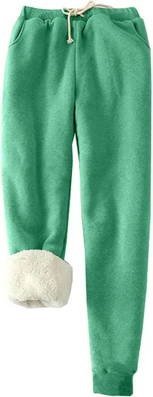 Women Warm Winter Pants Plus Size Fleece Joggers Sherpa Lined Sweatpants Athletic Workout Pants Thick Casual Trousers