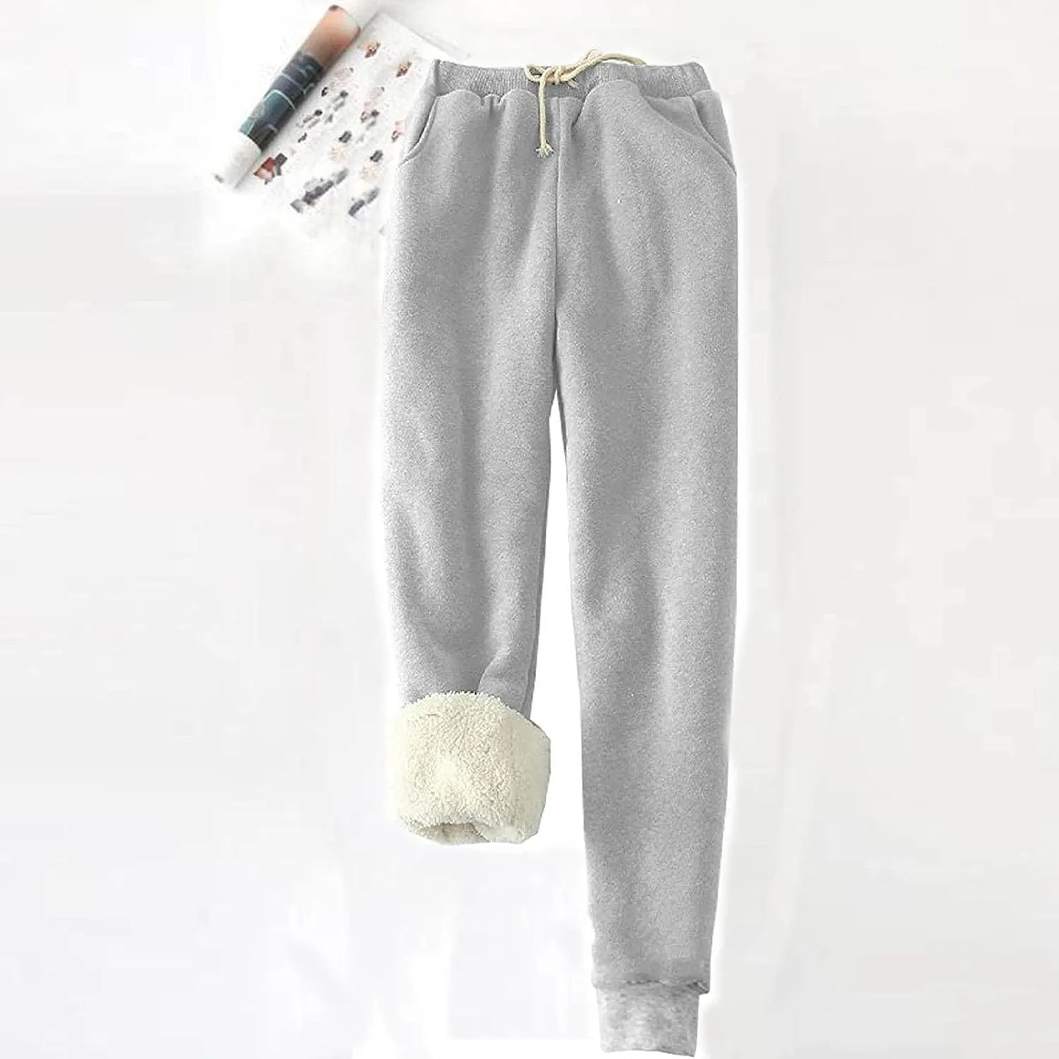 Women Warm Winter Pants Plus Size Fleece Joggers Sherpa Lined Sweatpants Athletic Workout Pants Thick Casual Trousers