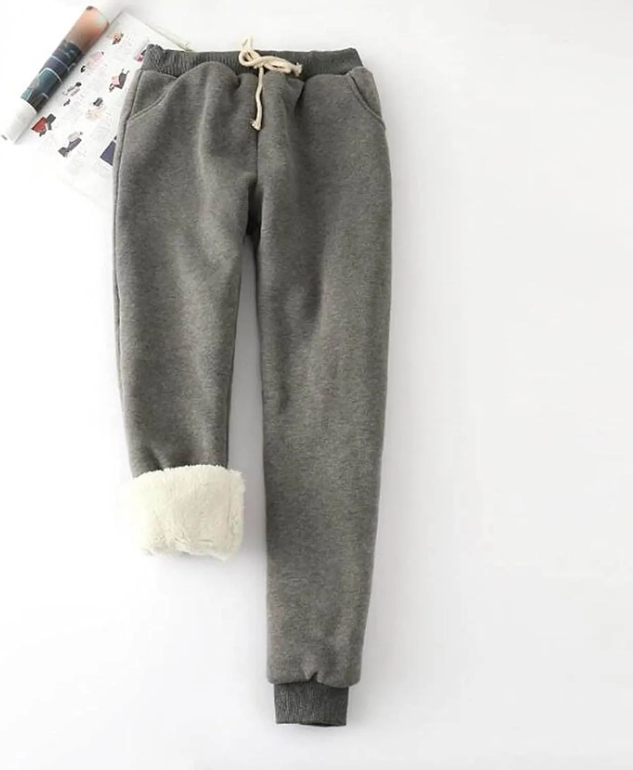 Women Warm Winter Pants Plus Size Fleece Joggers Sherpa Lined Sweatpants Athletic Workout Pants Thick Casual Trousers