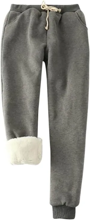 Women Warm Winter Pants Plus Size Fleece Joggers Sherpa Lined Sweatpants Athletic Workout Pants Thick Casual Trousers