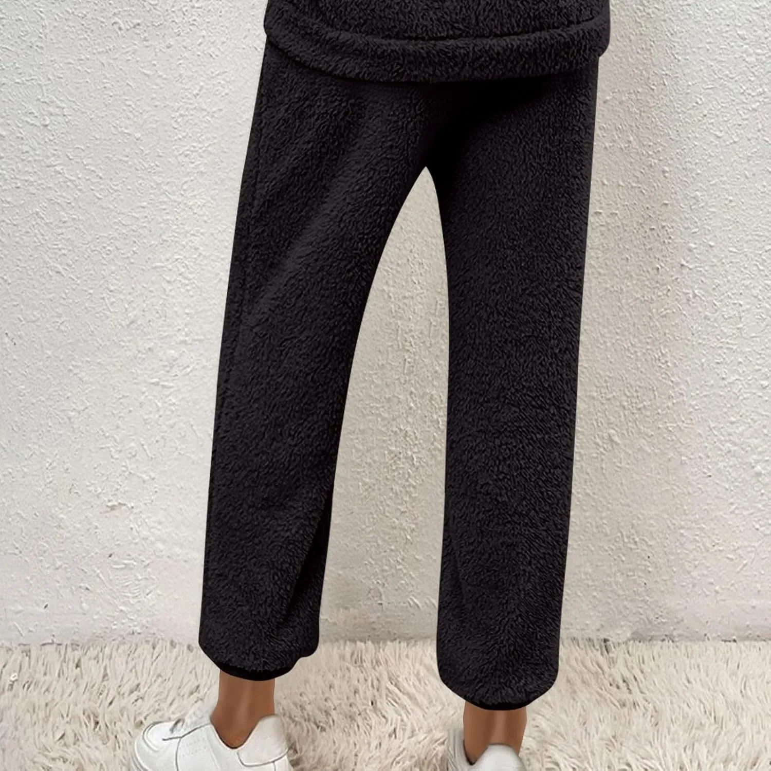 Women Winter Lounge Pants Plus Size Fluffy Jogger Pants Fuzzy Pajamas Pants Fleece Pj Bottoms Comfy Lounge Trousers