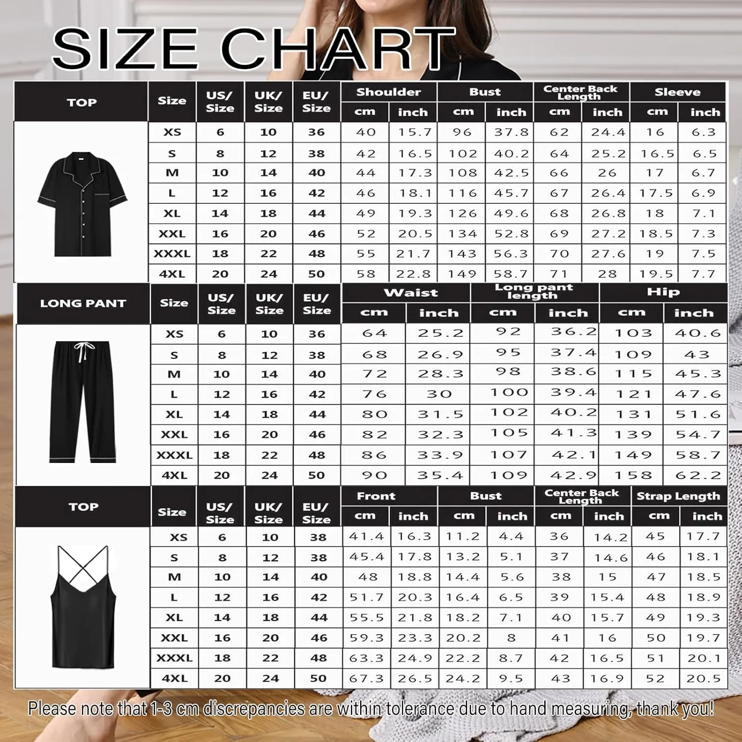 Womens 3Pcs Soft Pajama Sets Sexy Camisole Lingerie XS-4XL Knit Pajamas Set Sleepwear Pjs Nightwear Lounge Sets