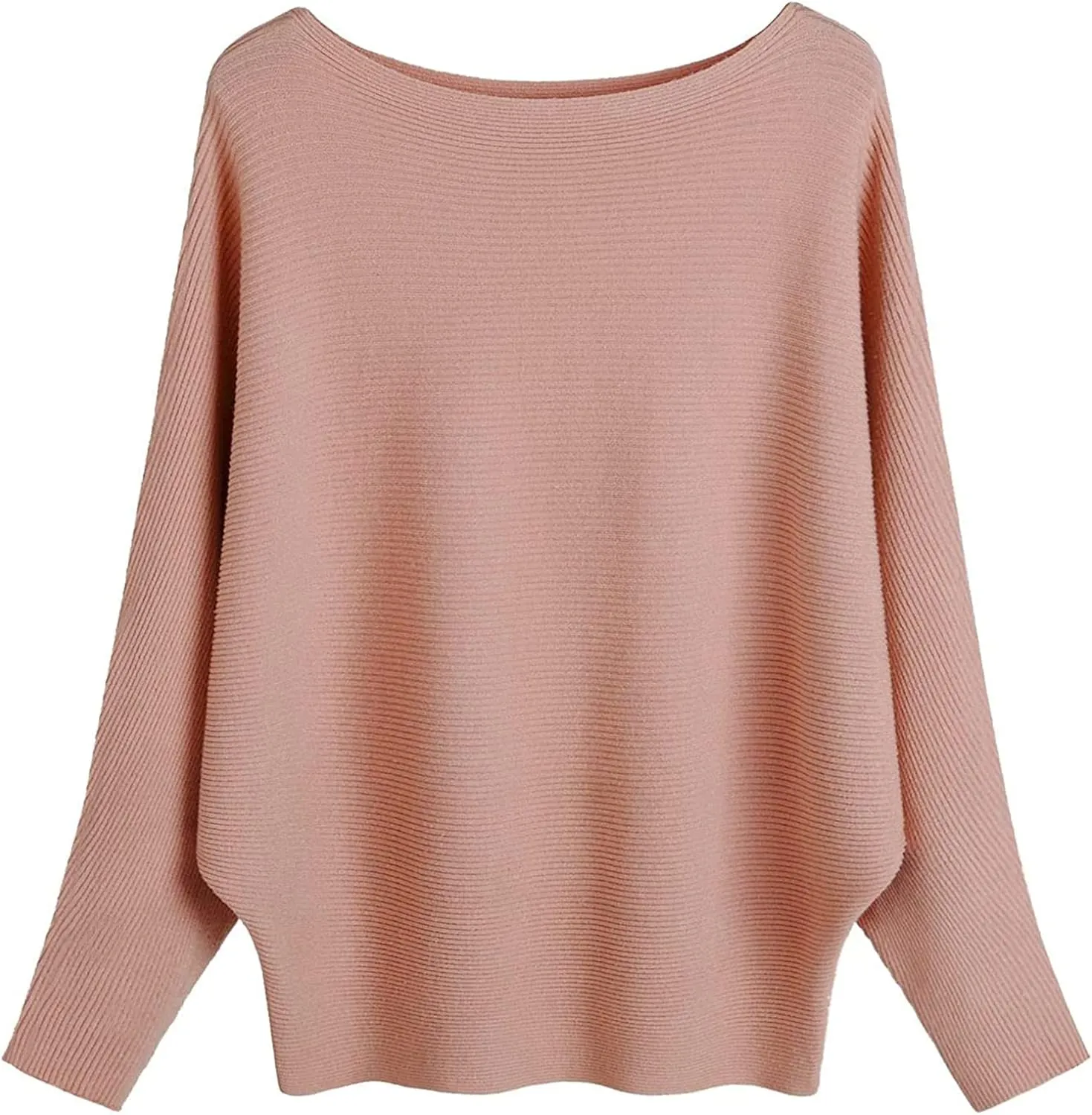 Women's Boat Neck Batwing Sleeves Dolman Fall Winter Knitted Sweaters Pullovers Tops