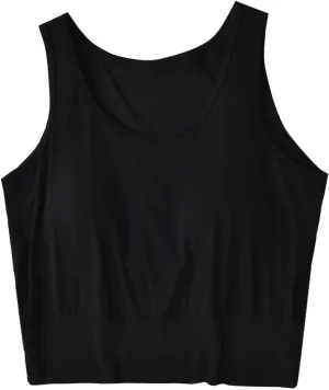 Womens Casual Modal Tank Tops with Built in Bra Basic Crop Padded Yoga Shirts Summer Loose Camisoles Undershirt