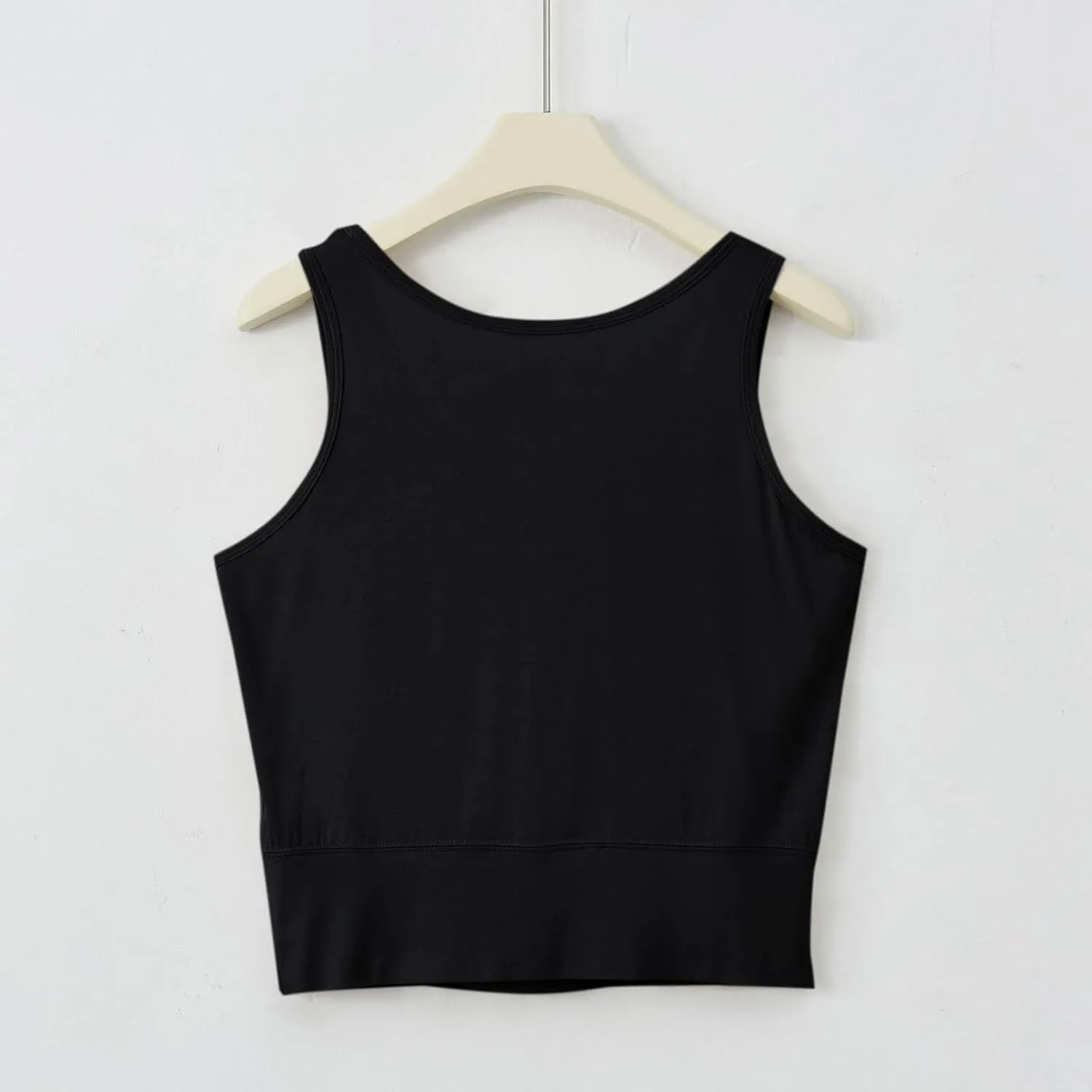 Womens Casual Modal Tank Tops with Built in Bra Basic Crop Padded Yoga Shirts Summer Loose Camisoles Undershirt