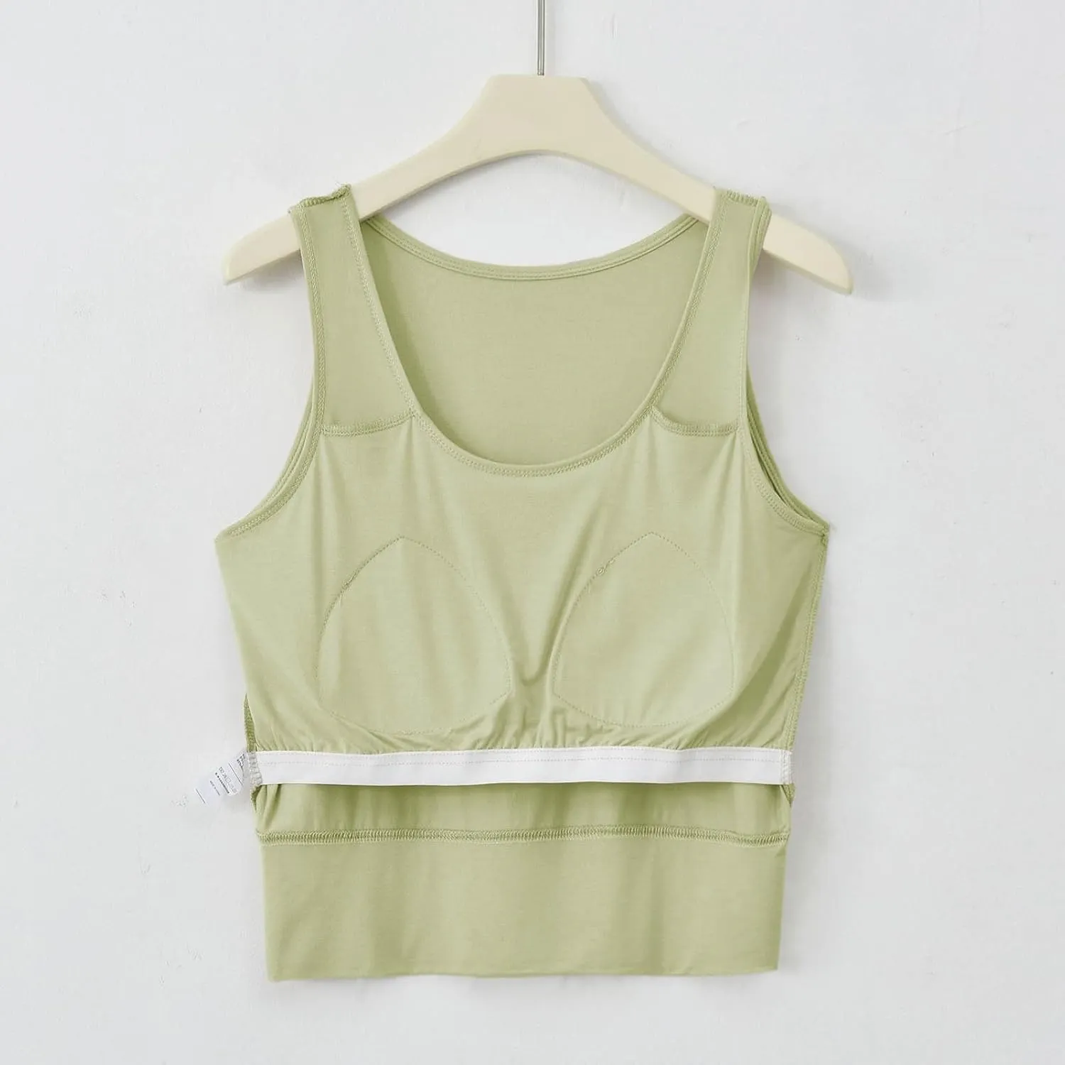 Womens Casual Modal Tank Tops with Built in Bra Basic Crop Padded Yoga Shirts Summer Loose Camisoles Undershirt