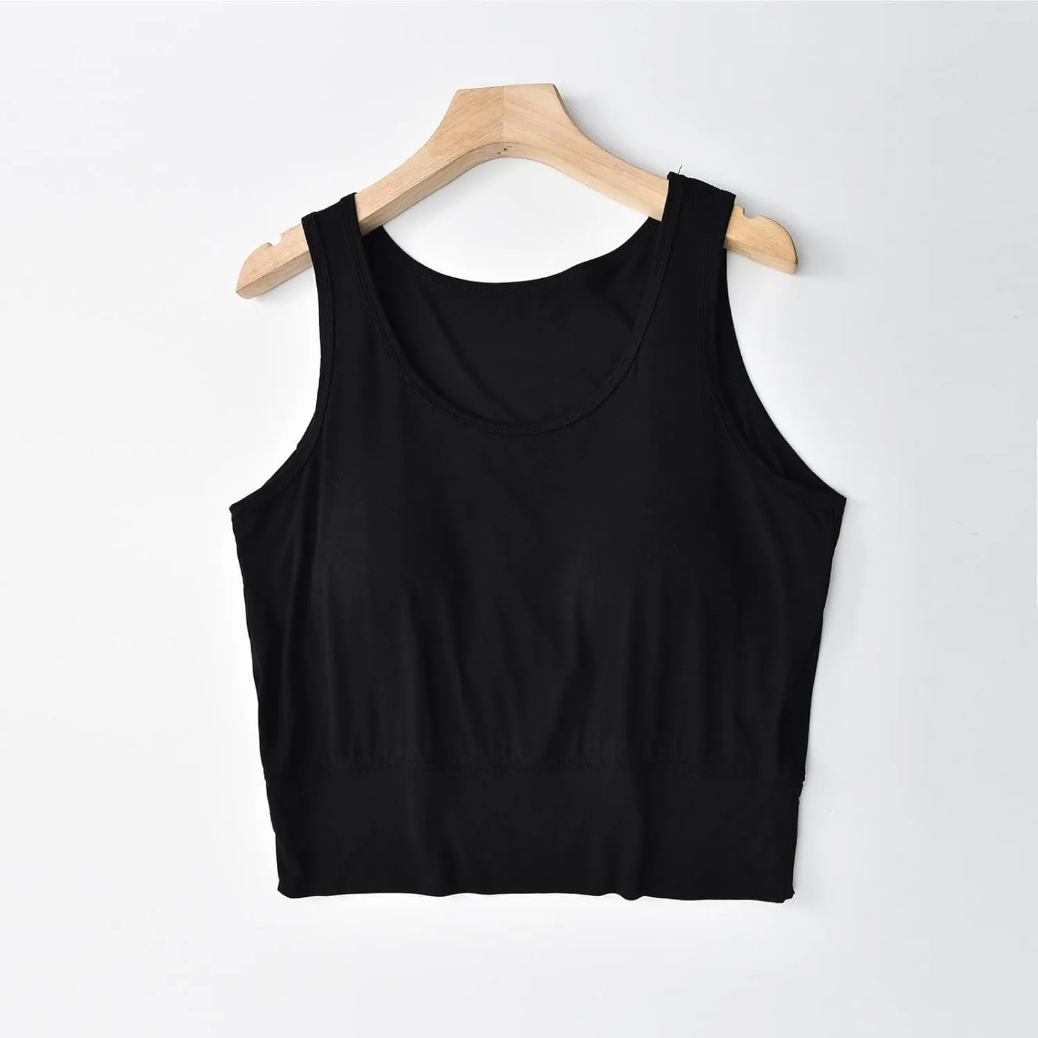Womens Casual Modal Tank Tops with Built in Bra Basic Crop Padded Yoga Shirts Summer Loose Camisoles Undershirt