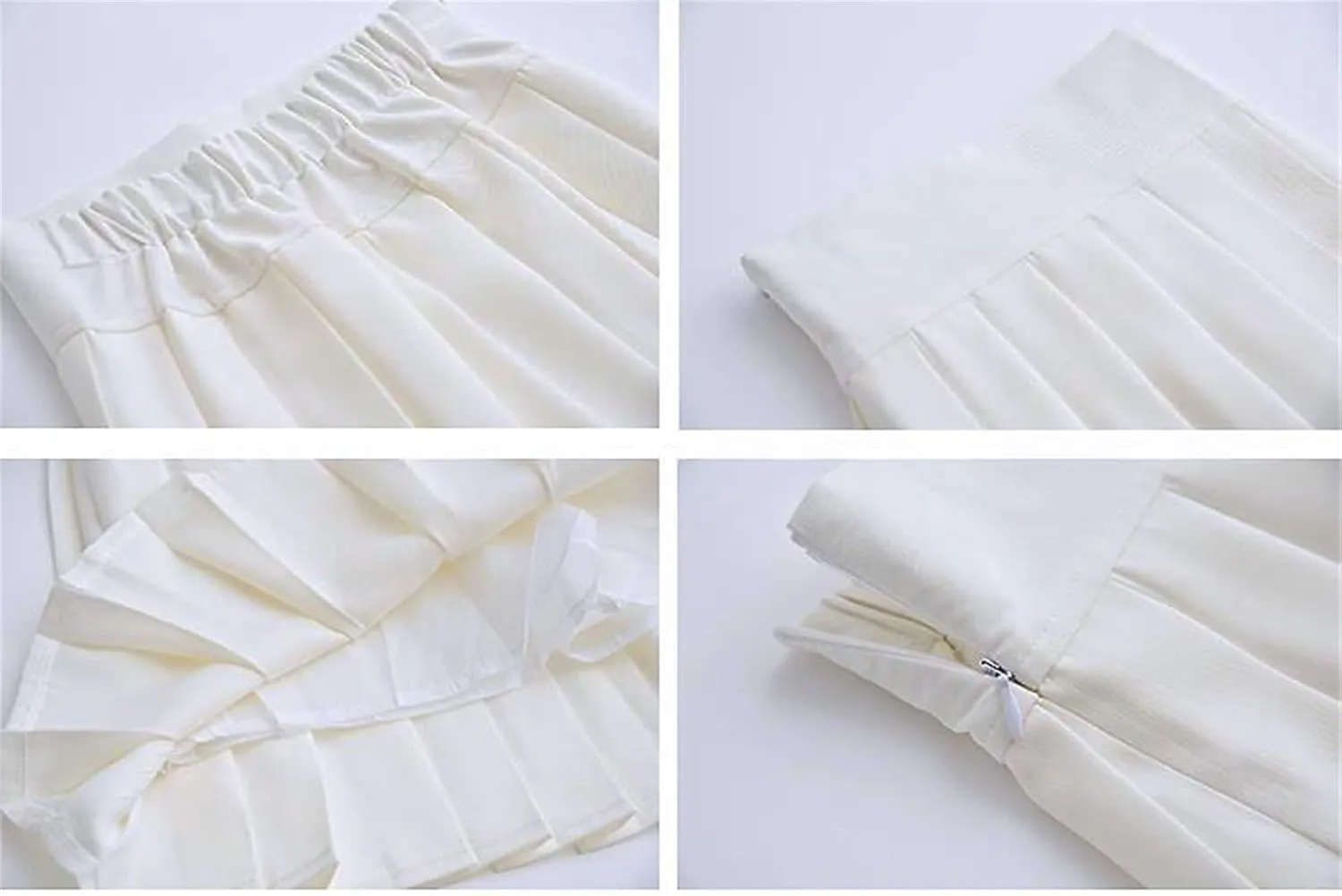 Women's High Waisted Pleated Mini Skirt A-line Shorts with Elastic Wide Waistband