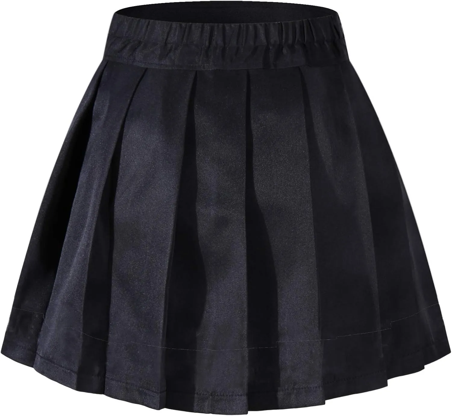 Women's High Waisted Pleated Mini Skirt A-line Shorts with Elastic Wide Waistband