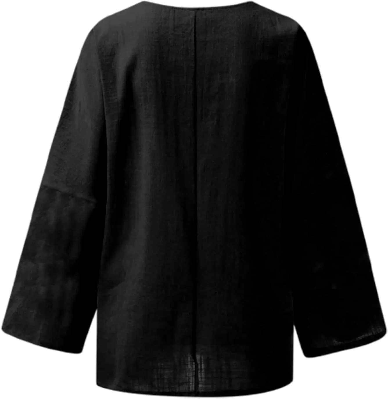Womens Linen Shirts V Neck Button Blouses Boho Beach Tee Tops Short Sleeve Loose Tunic Tops