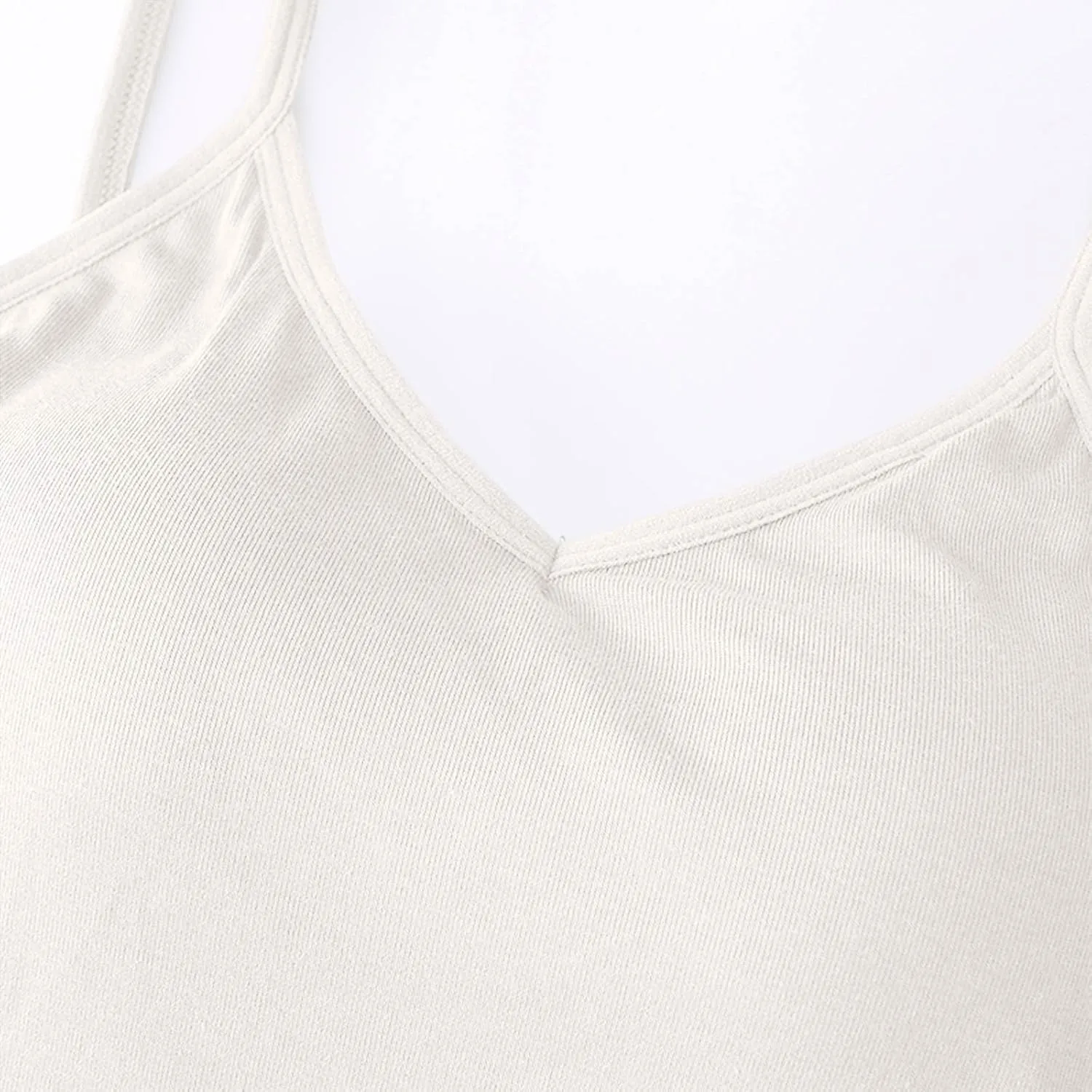 Womens Modal Built-in Bra Summer 2025 Basic Padded Yoga Shirt Shelf Bras Workout Camisole Casual Modal Undershirt
