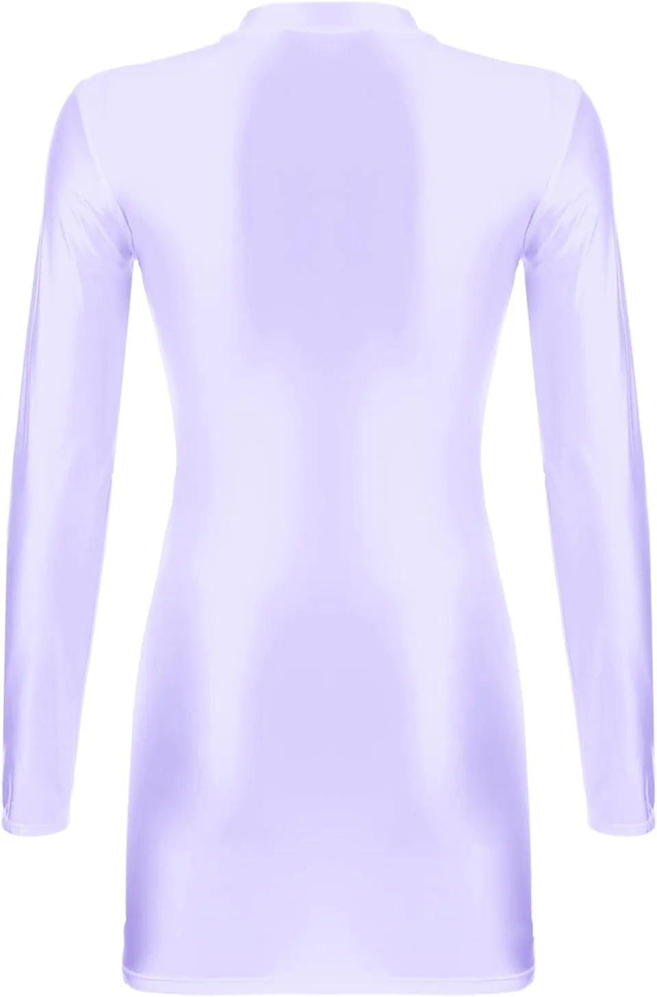 Women's Oil Glossy Mini Bodycon Dress Smooth Sheer Silky Micro Tight Pencil Dress Nightwear