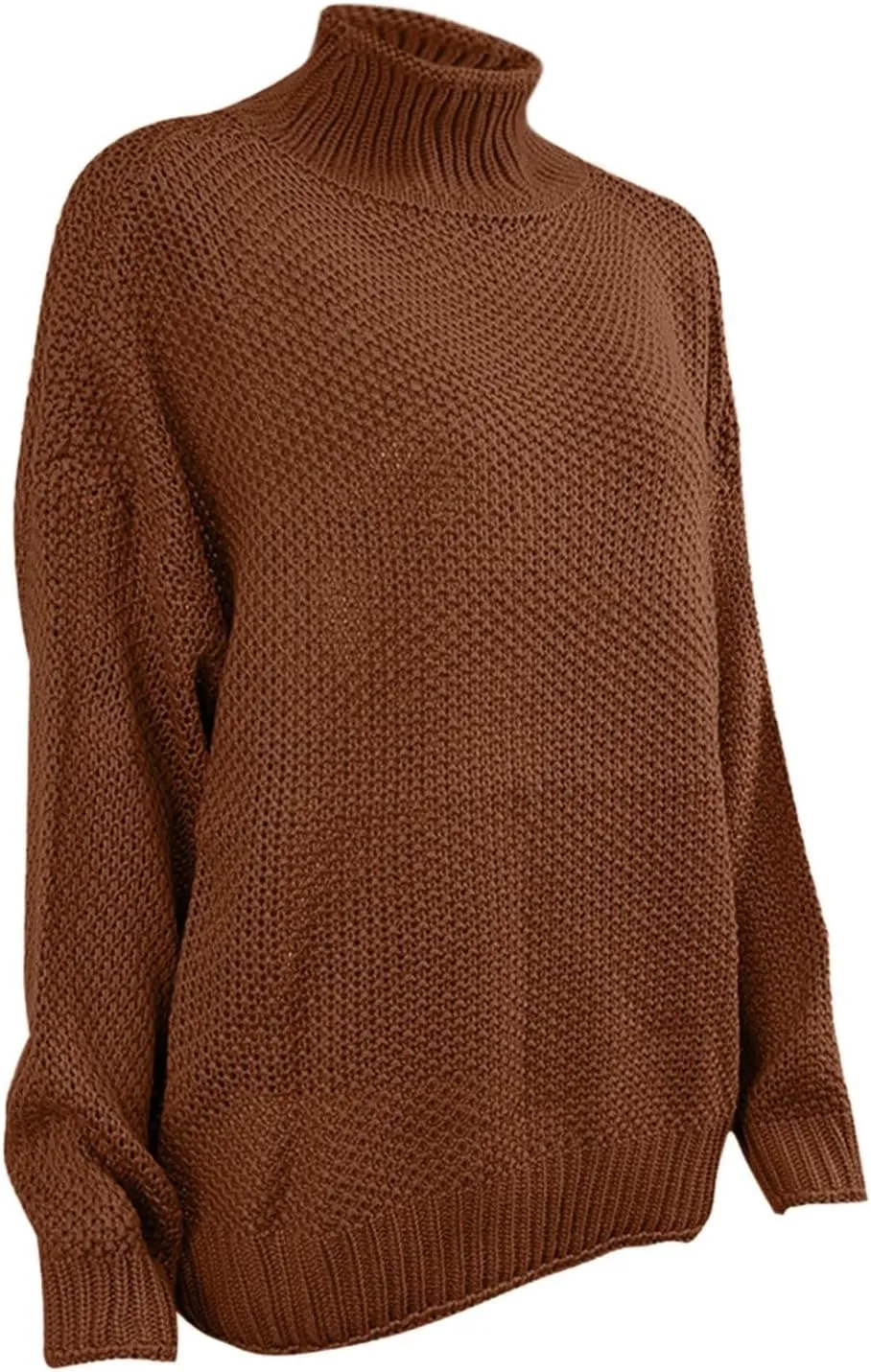 Womens Oversized Turtleneck Pullover Sweater 2024 Winter Fall Fashion Solid Color Loose Chunky Knit Tunic Jumper Tops