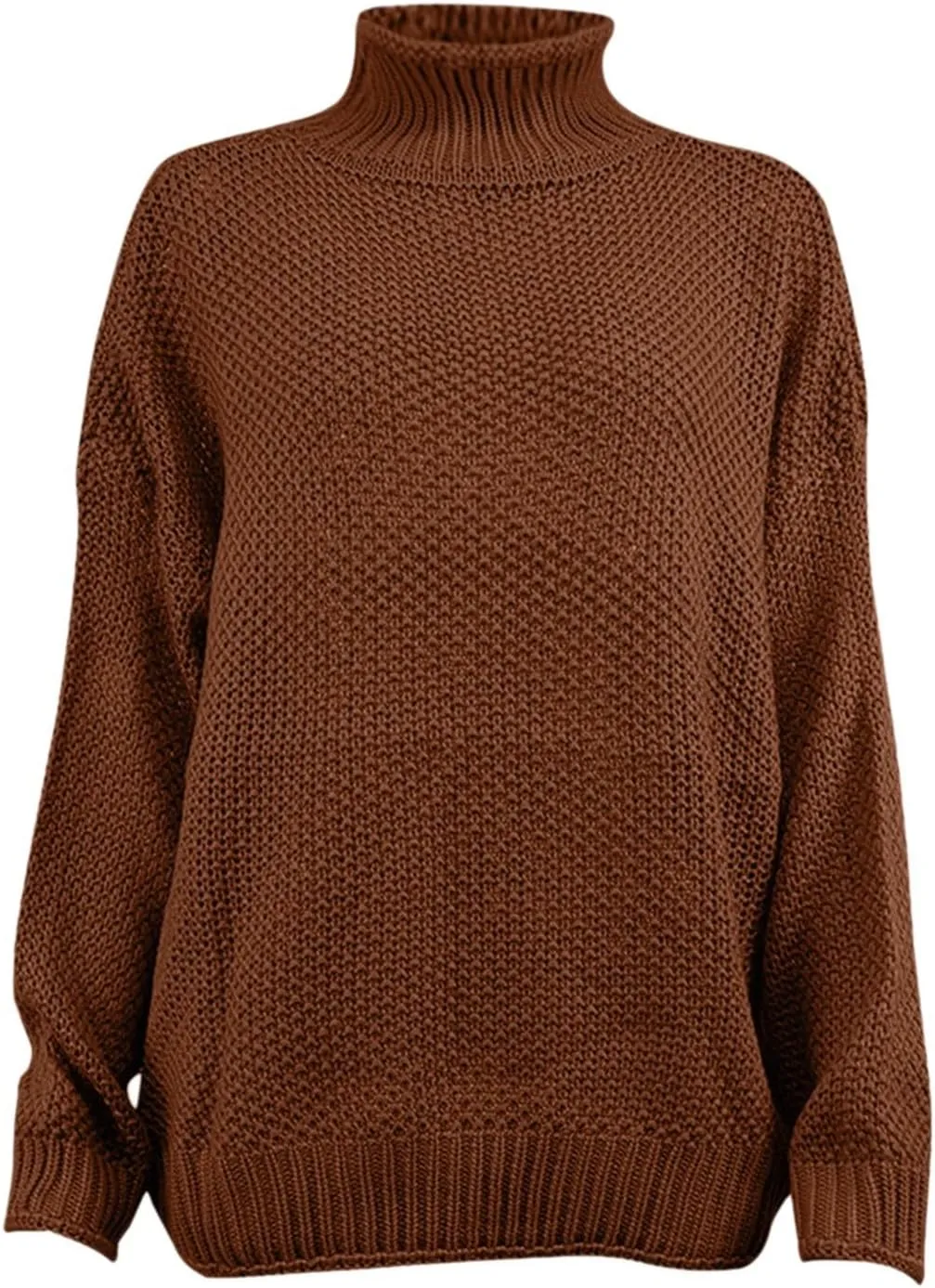Womens Oversized Turtleneck Pullover Sweater 2024 Winter Fall Fashion Solid Color Loose Chunky Knit Tunic Jumper Tops