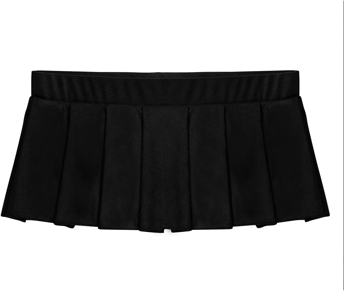 Women's Pleated Mini Skirt Elastic Waist Schoolgirl Role Play Skirts Lingerie Nightwear