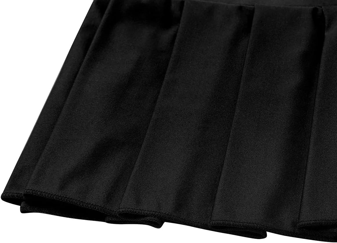 Women's Pleated Mini Skirt Elastic Waist Schoolgirl Role Play Skirts Lingerie Nightwear