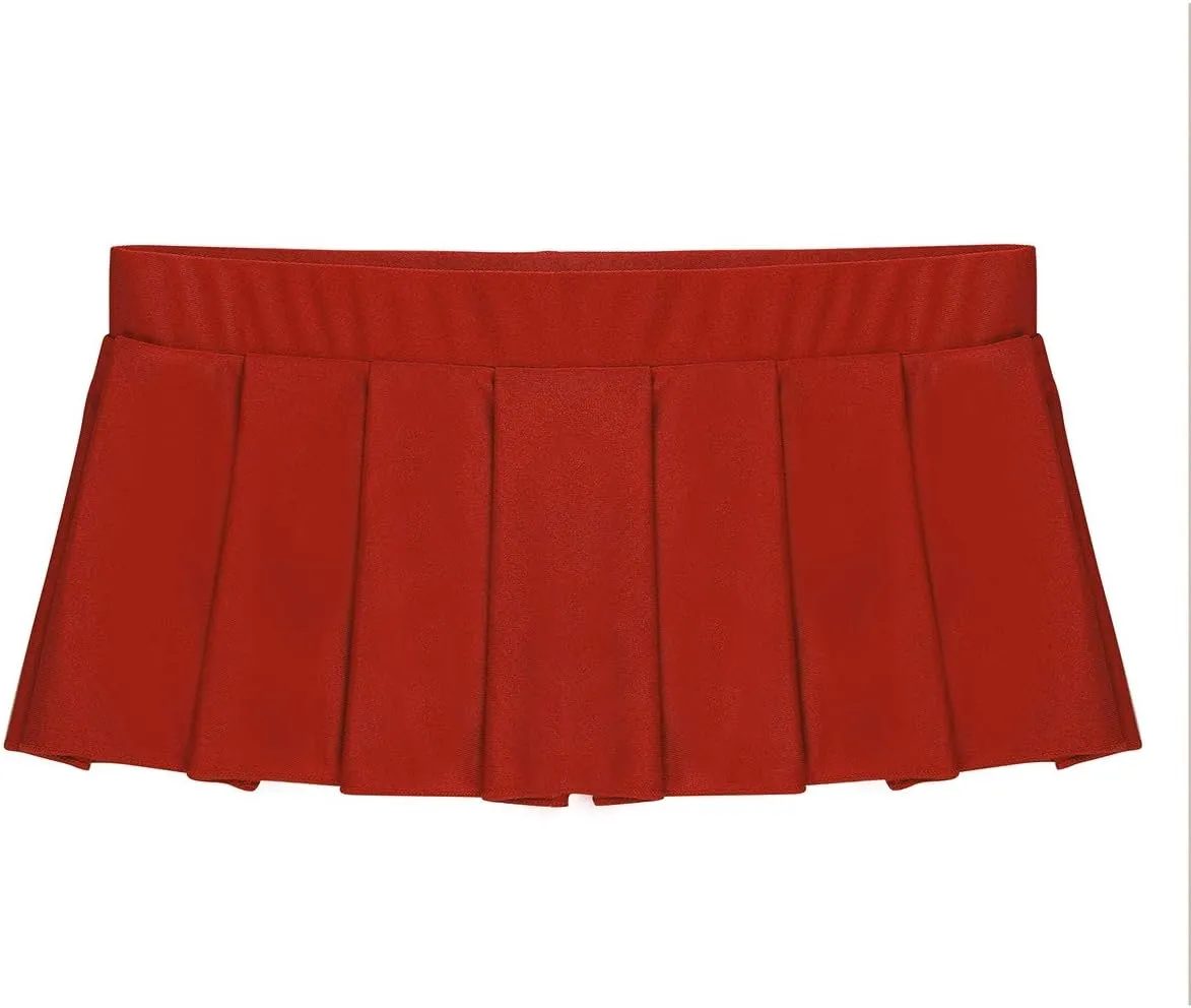 Women's Pleated Mini Skirt Elastic Waist Schoolgirl Role Play Skirts Lingerie Nightwear