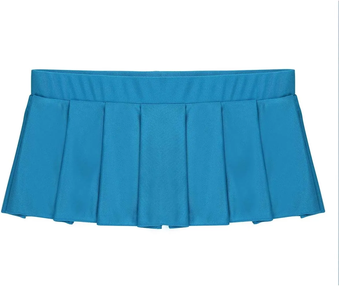 Women's Pleated Mini Skirt Elastic Waist Schoolgirl Role Play Skirts Lingerie Nightwear