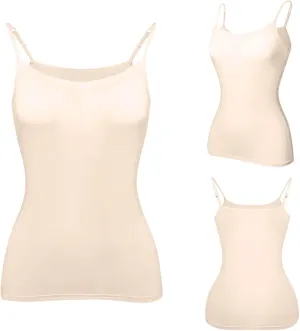 Women's Shaping Cami with Built in Bra, Tummy Control Shapewear Camisole Tops for Woman T-Shirt with Built-in Bra