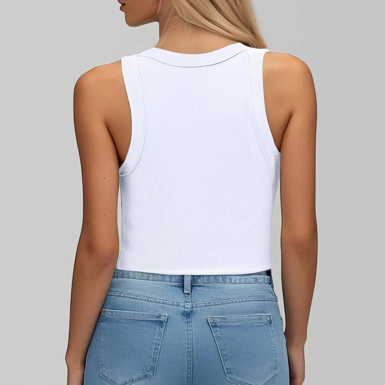 Women's Shelf Bra Tank Top Racerback Summer Cami Yoga Shirts Cotton Undershirt