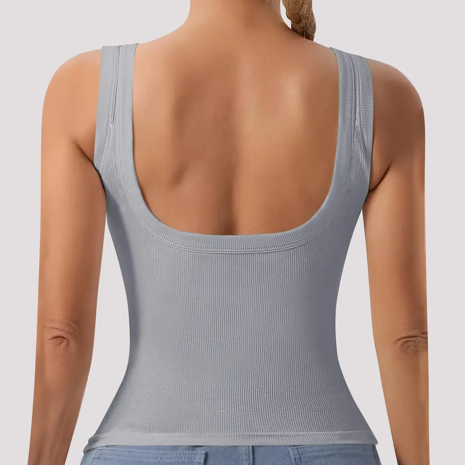 Womens Tank Tops Summer Sleeveless High Neck Ribbed Knit Slim Fitted Blouse Side Ruched Basic Tees Shirts Tank Top
